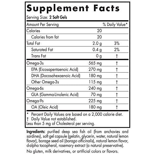 Nordic Naturals Complete Omega - Omegas 3-6-9 From Fish Oil and Borage Oil, Lemon Flavor, 180 Soft Gels