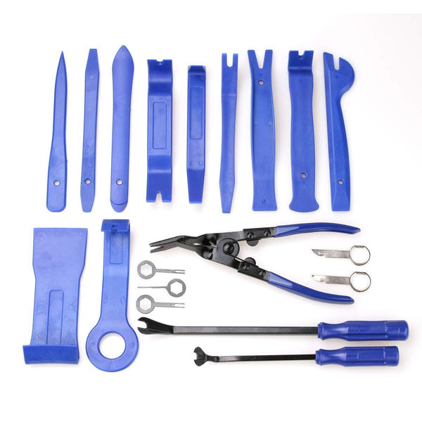 19Pcs Trim Removal Tool,Car Panel Door Audio Trim Removal Tool Kit, Auto Clip Pliers Fastener Remover Pry Tool Set with Storage Bag