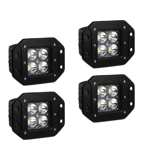 Flush Mount LED Light Bar YITAMOTOR 4Pcs 20W 4Inch Led Light Pods Spot Offroad Led Work Light Bar Driving Fog Light Boat Light Waterproof Pickup Truck Tacoma Bumper ATV UTV 12V,1 Year Warranty