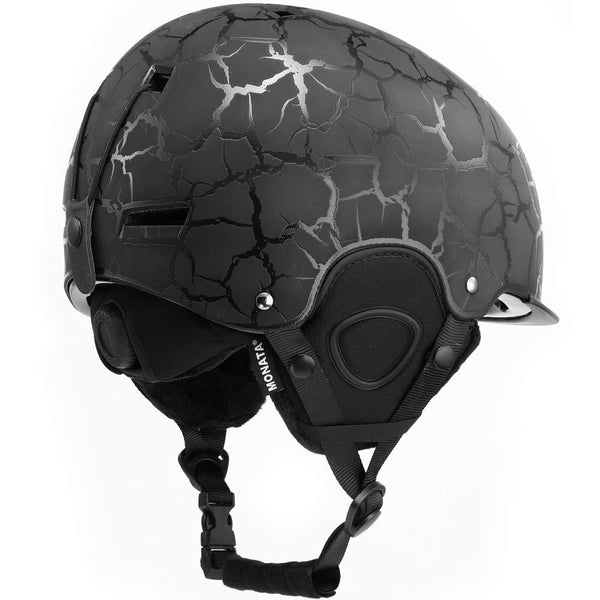 MONATA Adult Ski & Snowboard Helmet for Men and Women Winter Snow Sports Protect - Adjustable Large Size 23.22-24 Inches（Black）