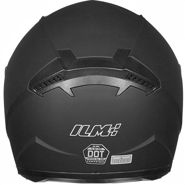 ILM Full Face Motorcycle Street Bike Helmet with Removable Winter Neck Scarf + 2 Visors DOT (L, Matte Black)