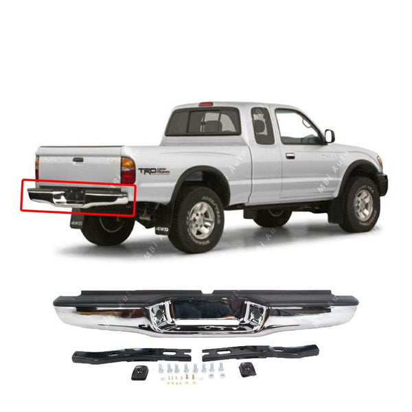 BUMPERS THAT DELIVER - Chrome, Steel Rear Step Bumper Assembly for 1995-2004 Toyota Tacoma Pickup 95-04, TO1102215