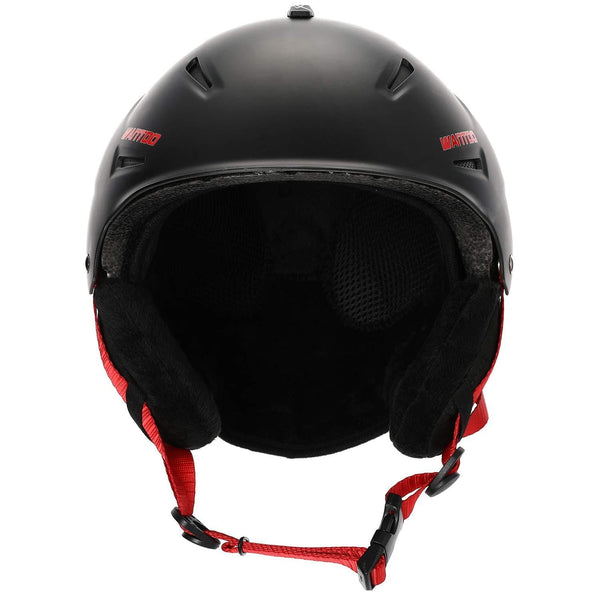 Wantdo Ski Helmet, CPSC Certified Safety Snow Helmet for Men, Women and Youth - Goggles Compatible, Venting Control, Velvet Lining Ear Pads Snowboard Helmet, M/L， Black/Red