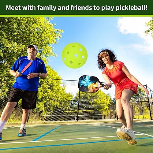 SPORTIC Pickleballs, 40 Holes Outdoors Pickleball Balls, 4 Pack/12 Pack of Pickle Balls Standard, High Elasticity & Durable Pickle Balls for All Style Pickleball (4pcs Injection Molding Pickleballs)