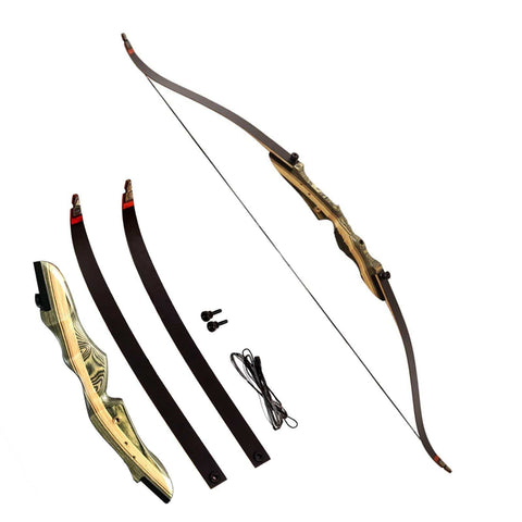 Black Hunter Takedown Recurve Bow, Compact Fast Accurate 62" Archery Bow for Teens and Adults - Right Hand Beginner to Intermediate (45lbs, Right)