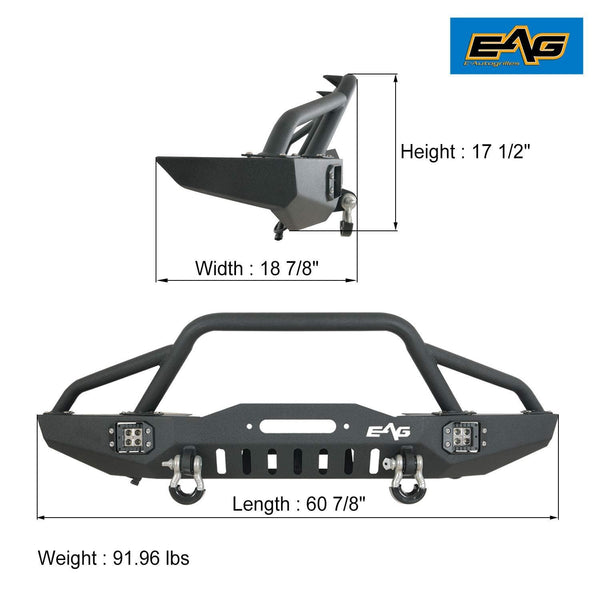 EAG Front Bumper with LED Lights and Winch Plate