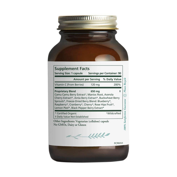 Pure Synergy Pure Radiance C (90 Capsules) 100% Natural Vitamin C from Fruits & Berries, Non-GMO