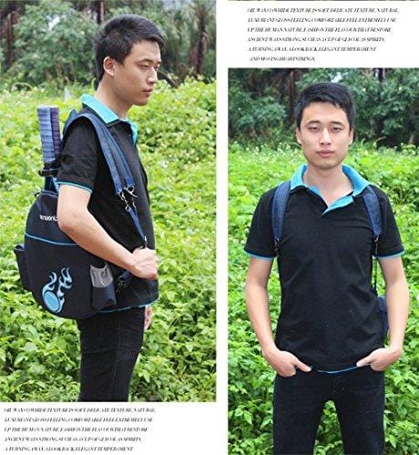 Klau Nylon Tennis Racquet Backpack Tennis Racket Equipment Bag Outdoor Sports Bag Dark Blue for Children Teenagers Tennis Beginners