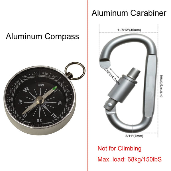 Outdoor Survival Kit for Camping Hiking Hunting Travel Selfhelp SOS Gear Emergency Tools Pack with Fire Starter, Carabiner, Survival Whistle, Credit Card Tool, Compass, Wire Saw, Pliers