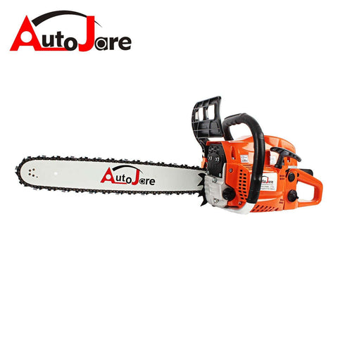 AUTOJARE Professional Gas Chainsaw, 20" Bar, 2 Cycle, 52cc, 2 Stroke, Cordless Chainsaw Cutting Wood, Patio, Lawn, Garden Outdoor Power Tools