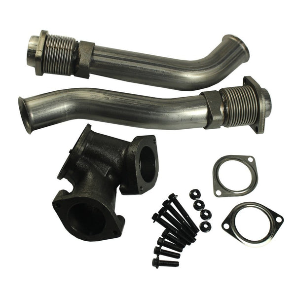 JDMSPEED New Powerstroke Turbo Diesel With Hardware Bellowed Up Pipe Kit For 99-03 Ford 7.3L 679-005