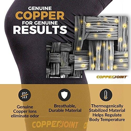 CopperJoint Copper-Infused Compression Knee Sleeve, Promotes Increased Blood Flow to The Knee While Supporting Tendons & Ligaments for All Lifestyles, Single Sleeve (Medium)