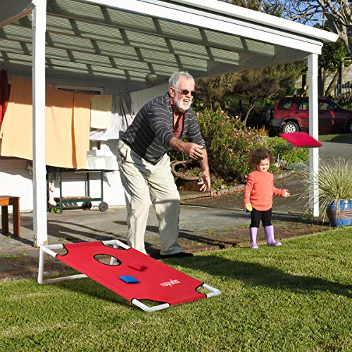 SLSRFD Cornhole Bean Bag Toss Game Set, Portable Aluminum Frame Yard Game With 8 Bean Bags & Carrying Case For Outdoor Lawn Backyard Camping Tailgating - View #8