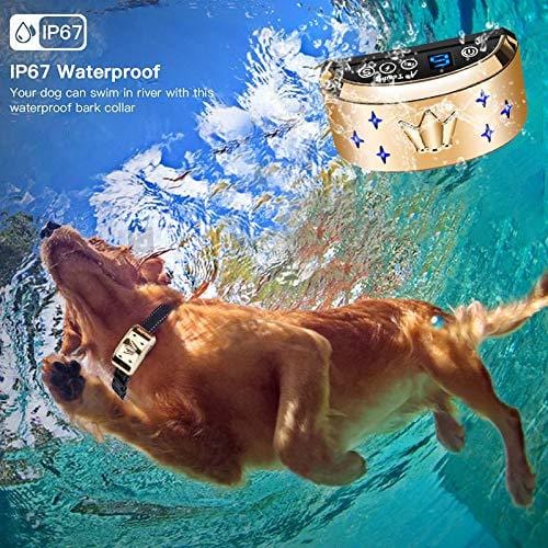 Dog Bark Collar, Waterproof Dog Training Collar, 3 Stop Anti Barking Modes [Beep, Vibration, and Shock], Anti Bark Collar Rechargeable for Small/Medium/Large Dogs