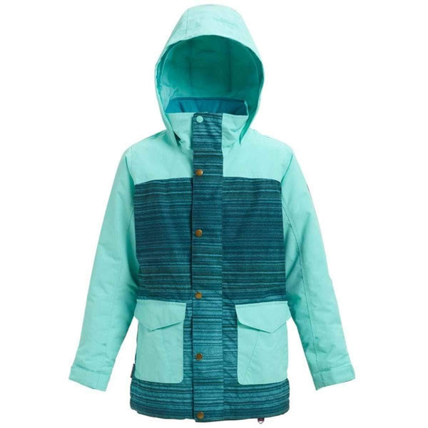 Burton Girls Elstar Parka Jacket, Tahoe Sunset Stripe/Aruba, X-Small