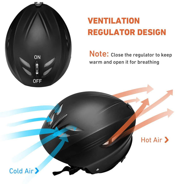 OMORC Ski Helmet,ASTM Certified Safety Ski Helmet for Men,Women&Youth,Goggles&Audio Compatible and Lightweight Ski Helmet,Adjustable Venting,Dial Fit,Detachable Ear Flaps and Velvet Lining