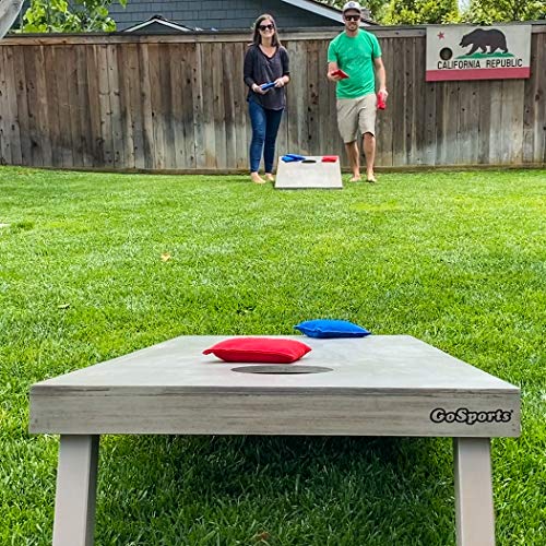 GoSports 4'x2' Regulation Size Wooden Cornhole Boards Set, Includes Carrying Case (CH-02-WS-GRAY)