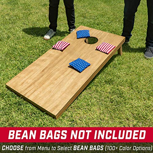 GoSports 4'x2' Regulation Size Wooden Cornhole Boards Set | Includes Carrying Case | Full Regulation Size Bean Bag Toss Boards