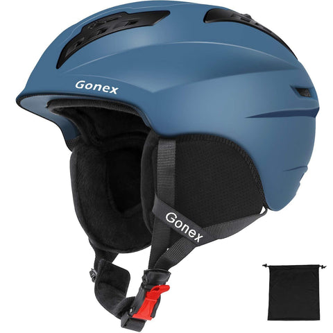 Gonex Ski Helmet - ASTM Certified Safety - Winter Snow Helmet Snowboard Skiing Helmet with Safety Certificate for Men, Women, Youth, Storage Bag (Dark Blue M)