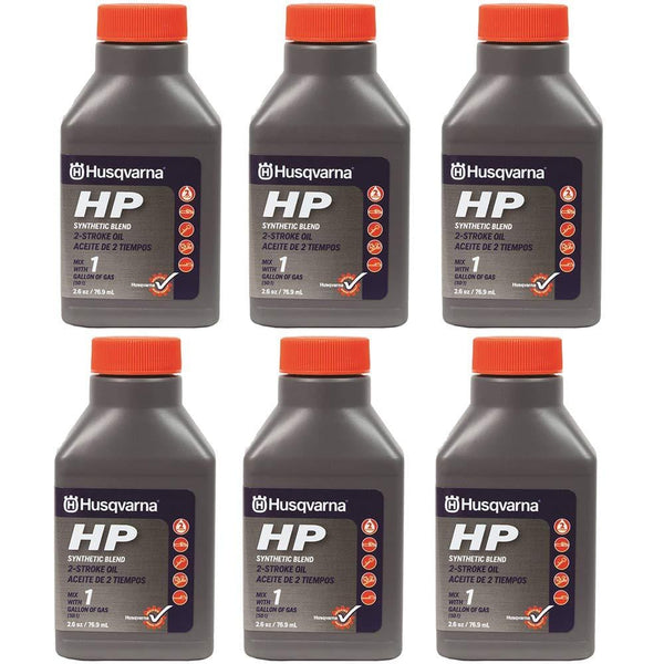 Husqvarna 2.6 oz HP Synthetic Blend 2-Cycle Engine Oil 6-Pack 593152601