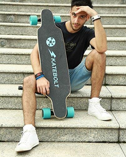SKATEBOLT Electric Skateboard Longboard S3 New Breeze, Replaceable Wheel, 14 Miles Max Range, 19 MPH Top Speed, Dual Motor 500W, 8 Layers Maple