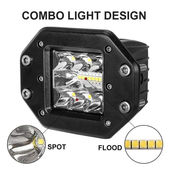 Led Light Bar 5 Inch Flush Mount BEAMCORN LED Pods Spot Flood Combo 39W Super Bright Fog Backup Driving Lights Off Road Lights for Trucks ATV UTV Jeep 4x4 Grill Bumper Mount