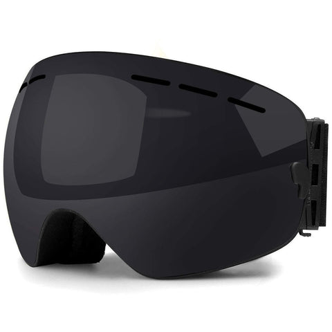 Zerhunt Ski Goggles, Snowboard Goggles Over Glasses, Anti Fog UV Protection Snow Goggles OTG Interchangeable Lens for Men Women Snowmobile, Skiing, Skating, Black