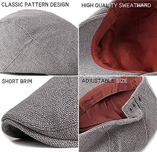 LANLEO Men's Newsboy Hat Cotton Gatsby Flat Ivy Driving Golf Cap (Gray-b) [product _type] LANLEO - Ultra Pickleball - The Pickleball Paddle MegaStore