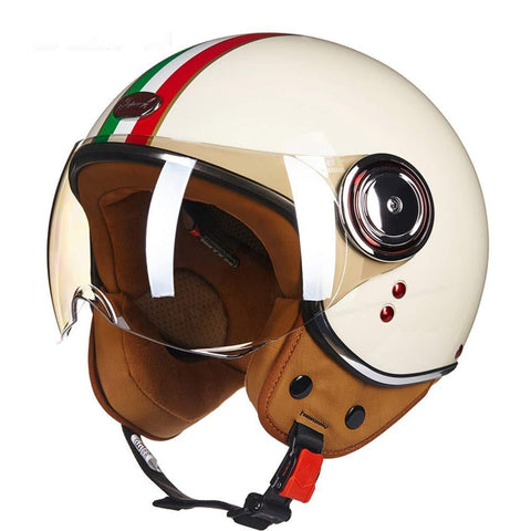 Retro Open Face Motorcycle Helmet,DOT Standard Men and Women Safety Anti-Collision ATV SUV Harley Helmet Four Seasons,L