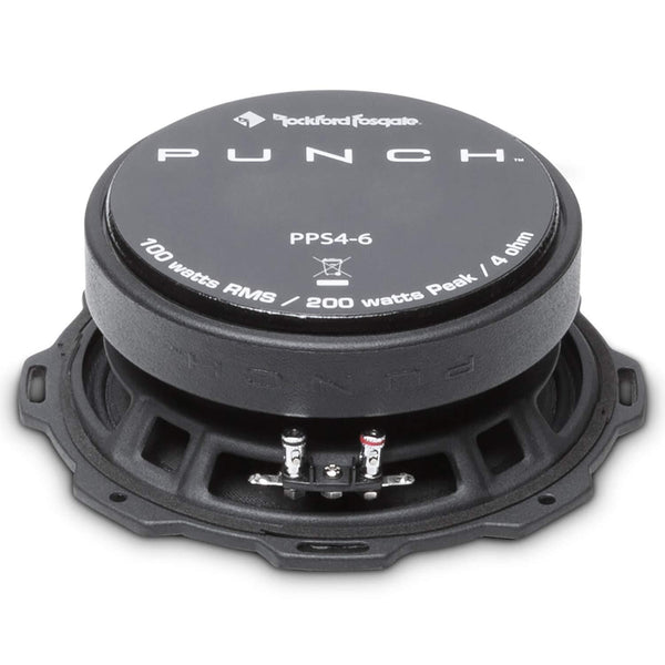 Rockford Fosgate PPS4-6 Punch Pro Single 6.5" 4-Ohm Midrange 100 Watts RMS / 200 Watts Peak