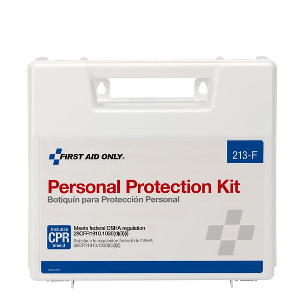 First Aid Only Bloodborne Pathogen Spill Clean Up Apparel Kit with CPR Pack, Plastic (213-F), Clear, Universal