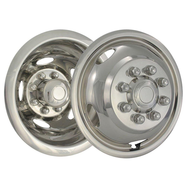 OxGord Wheel Simulators 17" Dually for 03-19 Dodge Ram 3500 (Pack of 4) 304L Stainless Steel 17 Inch Wheels Simulator - Truck Accessories Best for Pick-up Trucks Hub Caps Rim Skin Chrome Cover Parts
