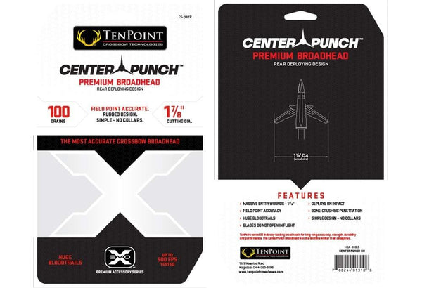 Ten Point HEA-800.3 EVO-X Center Punch Broadhead Rear Deploying