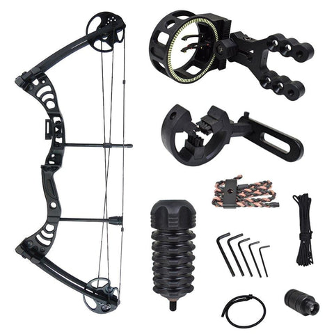 iGlow 30-55 lbs Black Archery Hunting Compound Bow with Premium Kit 175 150 70 55 40 30 lb Crossbow