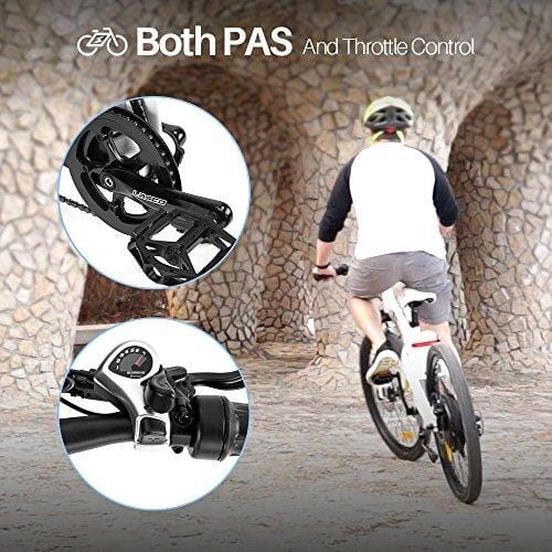 ECOTRIC 26” Electric Bike 2018 Update 1000W 48V/12AH Electric City Bicycle Shimano 7 Speeds LED Display Lithium Battery,90% Pre-Assembled,Max Speed: 25 mph/h (White)