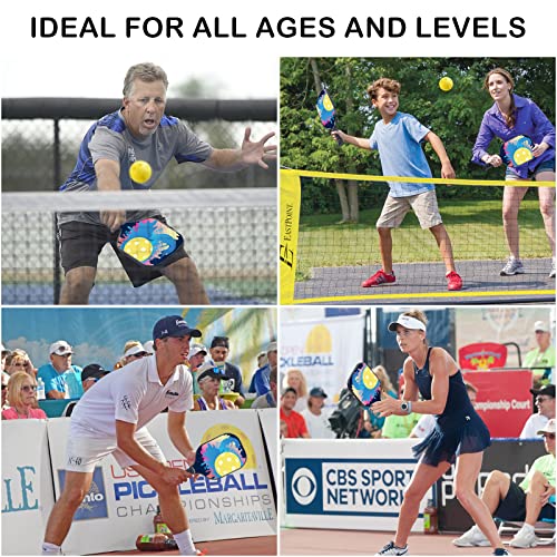 Vobab Lightweight Pickleball Paddles Set: 2 Pickleball Rackets 8 Pickle Balls 1 Portable Bag - Pickleball Racquet Outdoor & Indoor use in 4.72In Grip with Polypropylene Honeycomb Core