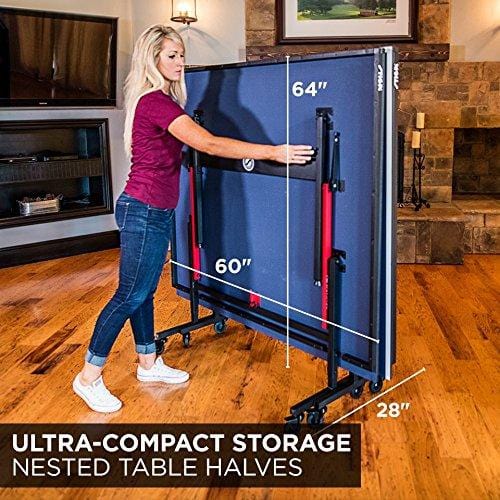 STIGA Advantage Competition-Ready Indoor Table Tennis Table 95% Preassembled Out of the Box with Easy Attach and Remove Net