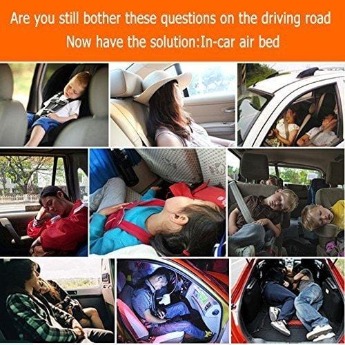 FBSPORT Car Travel Inflatable Mattress Air Bed Cushion Camping Universal SUV Extended Air Couch with Two Air Pillows (Gray)