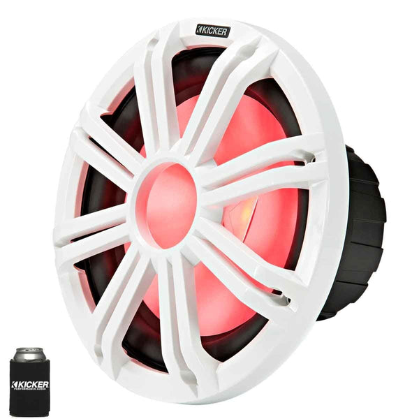 KICKER KMF124 12" Marine Subwoofer with LED White Grill 4 Ohm for Free Air Applications