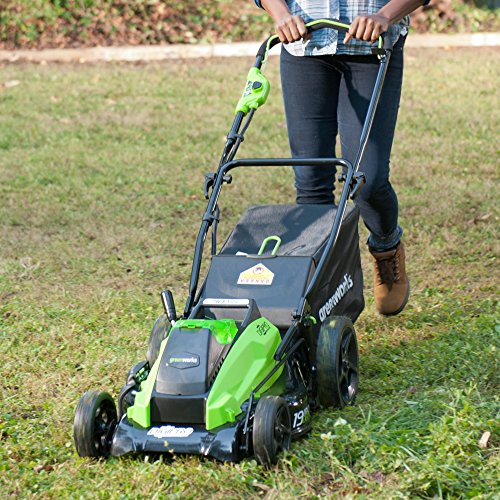 Greenworks 19-Inch 40V Brushless Cordless Lawn Mower, 4.0 AH & 2.0 AH Batteries Included 2500502