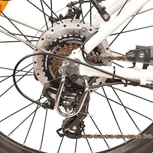 DJ Mountain Bike 750W 48V 13Ah Power Electric Bicycle, UL 2849, Matte Black, LED Bike Light, Fork Suspension and Shimano Gear,