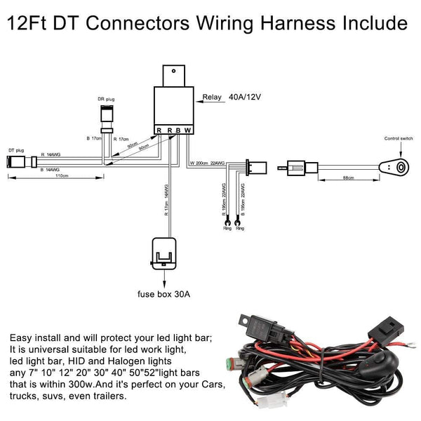 7 Inch LED Light Pods, 2 Pcs 240W Spot Flood Combo Beam 25000LM Triple Row Light Bar Waterproof Led Work Lights&Wiring Harness Kit for ATV UTV Truck Boat Golf Cart Off Road Fog Driving Bumper Light