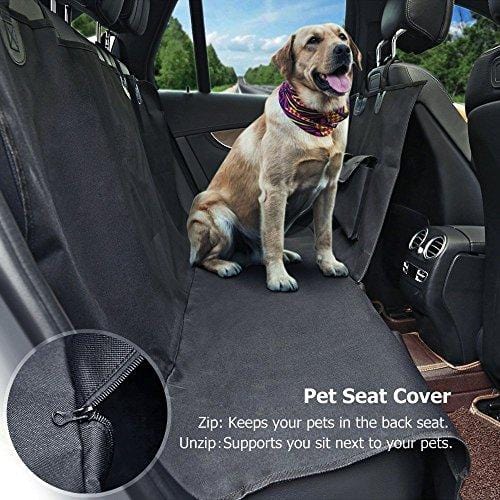 URPOWER Pet Seat Cover Car Seat Cover for Dogs - Hammock Convertible, Scratch Proof, Durable and Washable Pet Seat Covers with Pockets for Cars Trucks and SUVs.