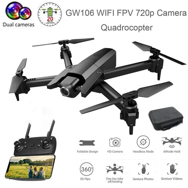 Ranoff GW106 WiFi FPV 720p Camera Headless Foldable Quadrocopter Long Flight Time Drone (B)