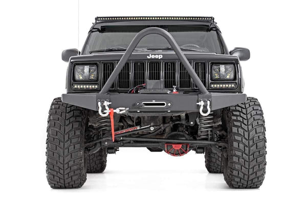 Rough Country Front Offroad Winch Bumper Compatible w/ 1984-2001 Jeep Cherokee XJ Front Winch Bumper 10570