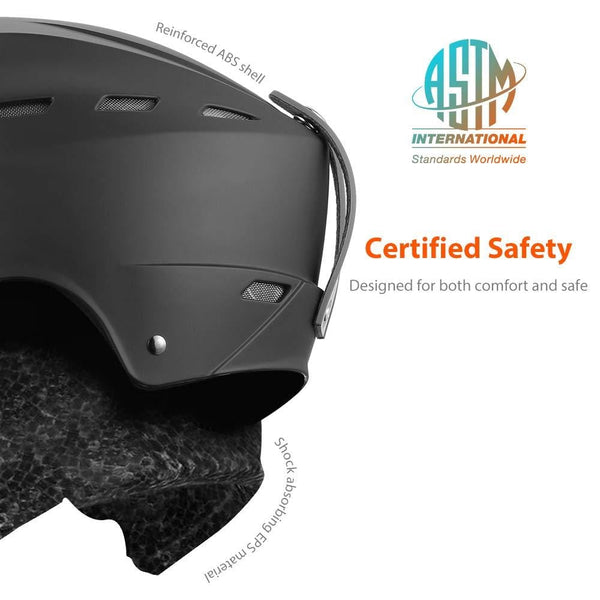 PHZ. Ski Helmet, Snowboard Helmet - Adjustable Venting, Goggles and Audio Compatible, Removable Liner and Ear Pads, Safety-Certified Snow Sports Helmet for Men, Women & Youth
