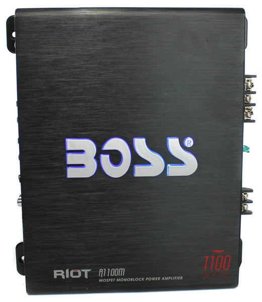 Boss 12" 1000W Car Subwoofers +1100W Mono Amp R1100M +Amp Kit+12" Enclosures (2)
