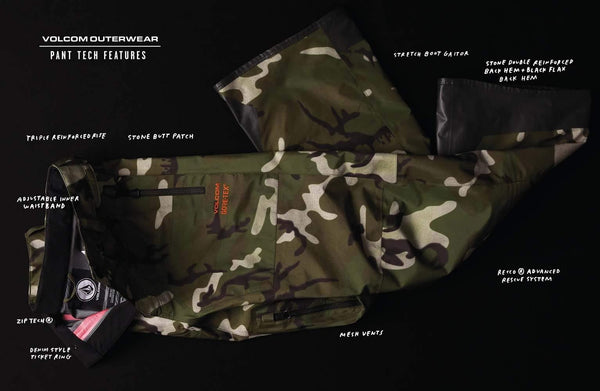 Volcom Men's Roan Bib Overall Snow Pant, Black, Extra Large