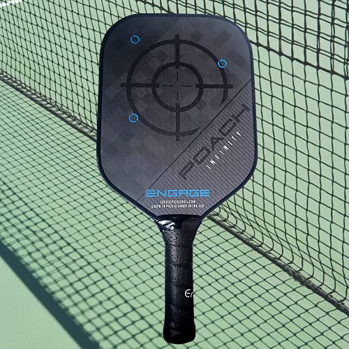 Engage Poach Infinity Second Generation Pickleball Paddle (Standard Weight 8.0 – 8.5 oz) & Onix 3-Pack Fuse G2 Pickleballs & Pickleball Tips Bundle Set – Racket for Control, Feel, Spin (Blue)