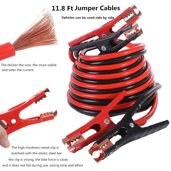 HAIPHAIK Emergency Roadside Toolkit - Multipurpose Emergency Pack Car Premium Road Kit Essentials Jumper Cables Set 11.8 Foot (Upgrade) Emergency Roadside Kit 124 Pieces